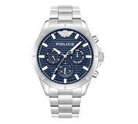 Police Herrenuhr PEWJK2227804 Chronograph Multifunktion Edelstahl Silber-Blau 5 Bar