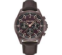 Police Herrenchronograph MALAWI PEWJF0005802 Leder/Edelstahl Braun 45 mm 5 Bar