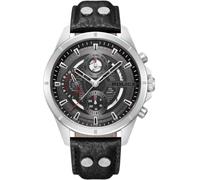 Police Herrenchronograph MALAWI PEWJF0004601 – Edelstahl/Leder, Silber-Schwarz-Grau, 5 Bar, Quarz