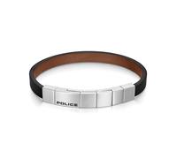 Police Men's Leather Bracelet Black/Brown Stainless Steel Herren Armband Leder Armbänder Herrenarmband
