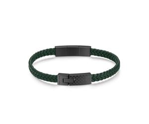 Police Men's Leather Bracelet Green Herrenarmband Lederarmband Schmuck Herren Leder Armband