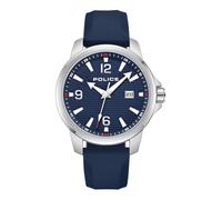 Police Mensor Uhr für Herren in der Farbe Blau mit Armband aus Silikon, Wasserdichtigkeit: 5 bar, Gehäusedurchmesser: 44 mm, PEWJN0020901