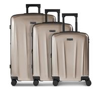 Police New York 4 Rollen Kofferset 3-teilig mit Dehnfalte beige
