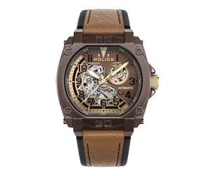 POLICE - NORWOOD - AUTOMATIK - stainless steel - brown black leather
