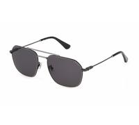 Police Men's Octane 1 Sunglasses, TOTAL Shiny Ruthenium, 57