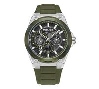 Police Salkantay Uhr für Herren in der Farbe Grün mit Armband aus Silikon, Wasserdichtigkeit: 5 bar, Gehäusedurchmesser: 44 mm, PEWJQ2203242