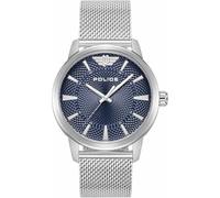 POLICE - Raho PEWJG0005004 Armbanduhr für Herren, blaues Zifferblatt mit silberfarbenem Armband