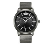 Police Raho Uhr für Herren in der Farbe Grau mit Armband aus Metall, Wasserdichtigkeit: 5 bar, Gehäusedurchmesser: 44 mm, PEWJG0021102