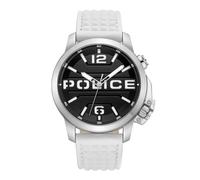 POLICE - REBEL - stainless steel - Pyramid white leather