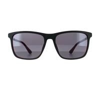 Police Square Unisex Matte Grau und Rot verspiegelte Sonnenbrille Einheitsgröße