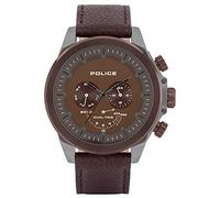 Police Unisex Erwachsene Analog Quarz Uhr mit Leder Armband PL15970JSUBZ.12