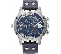 Police Unisex Erwachsene Analog Quarz Uhr mit Leder Armband PL15983JS.03