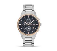 POLICE Vault Blaues Zifferblatt Silbernes Edelstahlarmband Chronograph für Herren, 44mm