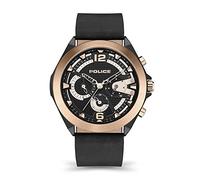 Police Watches Zenith Herren Uhr analog Quarzwerk mit Leder Armband PEWJF2108740