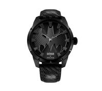 Police The Bat Herren-Armbanduhr 45 mm mit gebürstetem schwarzem Karbonfaser-Zifferblatt, polierter Diamantschliffkante, echtes Lederarmband, Schwarz, Armband