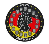 Polizei Deutschland Rubber Patch - Bundesländer Wappen - Bundespolizei - German Police - 3D - PVC - Klett
