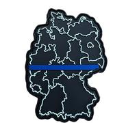 Polizeimemesshop - Thin Blue Line Deutschland Rubber Patch - PVC - Landkarte - Karte - Polizei - Blaue Linie - Solidarität - Klettpatch