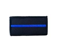 POLIZEIMEMESSHOP Thin Blue Line Textilpatch mit Klett - Polizei - Blaue Linie - Police - Solidarität