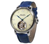 Poljot International 3400.T-XVIII-CS Herrenuhr Tourbillon XVIII Blau/Champagnerfarben