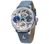 Poljot-International Herrenuhr Handaufzug Sputnik Graublau/Türkis Limitierte Armbanduhr mit mechanischem Uhrwerk, edle Skelettuhr Made in Germany, 9931.2940771