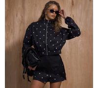 Polka Dot Halb-Reißverschluss Trichter Kragen Jacke Coord Top Nur Neujahr Süß Sexy Ausgehen Akzentuiert Valentinstag Frühling Sommer Urlaub Elegant
