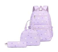 Polka Dots Rucksack Große Kapazität Mit Blumenmuster Mehrlagige Taschen Vielseitige Schulrucksäcke Für Teenager, Studenten und Grundschulkinder, Perfekt Für Reisen, Alltag und Freizeit