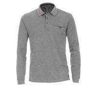 Langarm-Poloshirt CASAMODA "CASAMODA Polo-Shirt Langarm uni", Herren, Gr. M, blau (graues mittelblau), 62% Baumwolle, 38% Polyester, Shirts (77634436-M) graues mittelblau