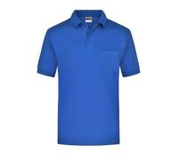 Polo-Piqué Pocket Klassisches Piqué Polohemd mit Brusttasche blau, Gr. M