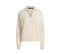 Lauren Ralph Lauren Relaxed Fit Pullover aus Baumwoll-Mix mit Polokragen in Ecru, Größe M
