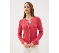 Polo Ralph Lauren - Bekleidung Cardigan torsadé en coton à col rond 211 - rot - Größe M