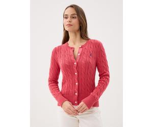 Polo Ralph Lauren - Bekleidung Cardigan torsadé en coton à col rond 211 - Rot - Größe M