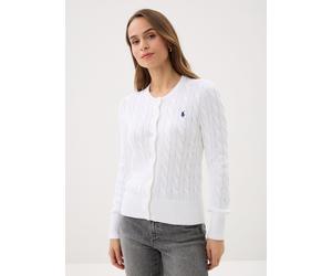 Polo Ralph Lauren - Bekleidung Cardigan torsadé en coton à col rond 211 - weiß - Größe S