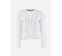 Rundhalsstrickjacke mit Zopfmuster XL White