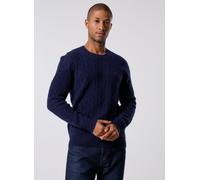 Woll-Kaschmir-Pullover mit Zopfmuster S Blue