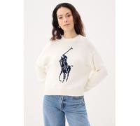 Polo Ralph Lauren - Bekleidung Pull à col rond Big Pony en laine - Weiß - Größe XS