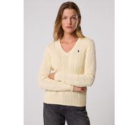 Polo Ralph Lauren - Bekleidung Pull torsadé à col V en coton - Beige - Größe S