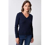 Polo Ralph Lauren - Bekleidung Pull torsadé à col V en coton - Blau - Größe L