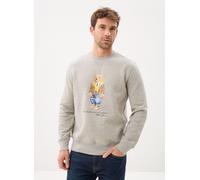 Polo Ralph Lauren Regular Fit Sweatshirt aus Baumwoll-Mix mit Polo Bear in Hellgrau Melange, Größe L
