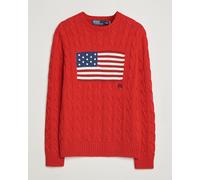 Polo Ralph Lauren Cotton Cable Flag Sweater RL 2000 Red Rot M