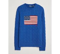 Polo Ralph Lauren Cotton Cable Flag Sweater Sapphire Star Blau L