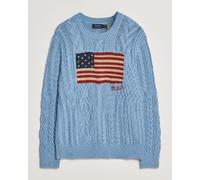 Polo Ralph Lauren Cotton Flag Sweater Light Blue Combo Blau L