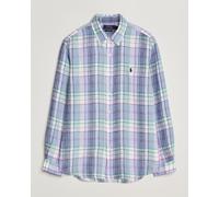 Polo Ralph Lauren Custom Fit Check Linen Shirt Blue/White Blau XS