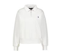 Polo Ralph Lauren Damen Sweatshirt mit Viertelreißverschluss, weiss, Gr. L