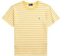 Polo Ralph Lauren Damen-T-Shirt aus Jersey mit Rundhalsausschnitt, Gelb / Weiß gestreift, X-Klein