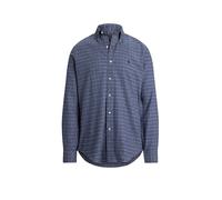 Custom-Fit Karo-Funktionshemd aus Twill S Blue