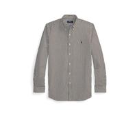 Gestreiftes Custom-Fit Hemd aus Popeline M Brown