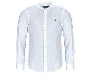Polo Ralph Lauren Hemdbluse CHEMISE AJUSTEE SLIM FIT EN LIN COL MAO in Weiss EU M