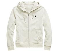 Polo Ralph Lauren Herren Doppelstrick-Kapuzenpullover mit durchgehendem Reißverschluss, Ralph Lauren Grey, Medium