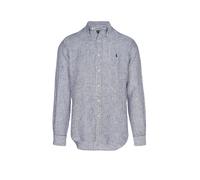 Gestreiftes Custom-Fit Leinenhemd XL Blue