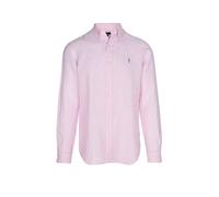 Gestreiftes Custom-Fit Leinenhemd XL Pink